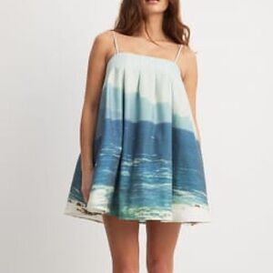 Blue and White Women's Dress